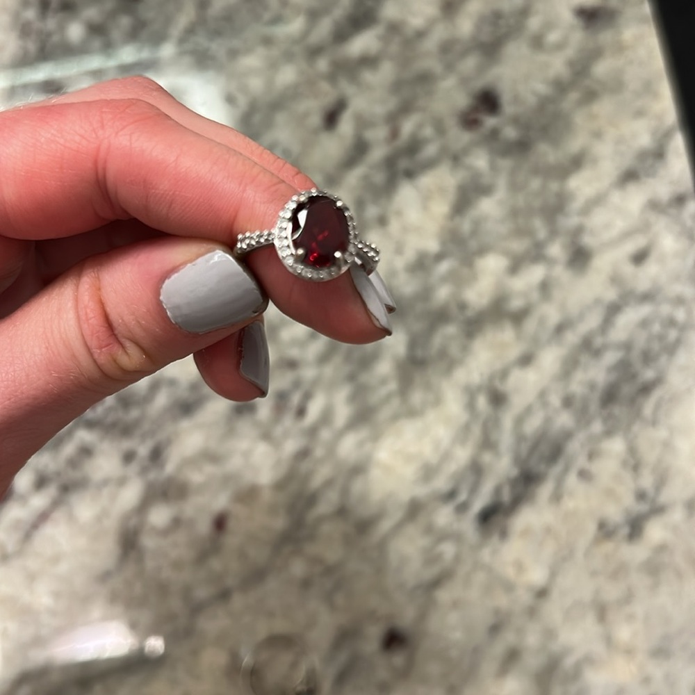 Ruby Silver Ring - image 3
